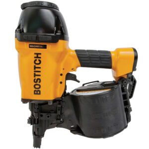 BOSTITCH N89C-1 15° coil framing nailer, pneumatic framing nailer product image, left side profile on white background showing magnesium body, coil nail magazine, and grip handle