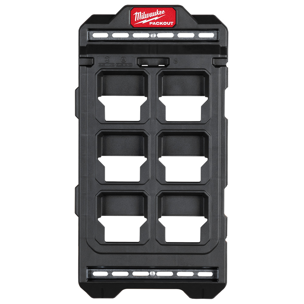 Milwaukee PACKOUT Compact Wall Plate 48-22-8496 modular wall mounting panel with reinforced tracks for tool storage system
