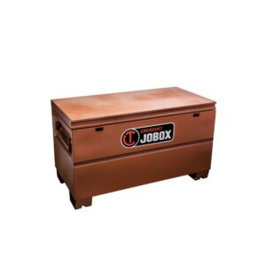 CJB637990 CRESCENT JOBOX 48 inch Tradesman steel chest product image, brown steel job box with Crescent JOBOX logo, closed lid and side handle visible against light neutral background