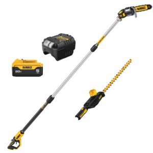 DEWALT DCKO86P1 20V MAX pole saw and hedge trimmer combo kit with battery and charger