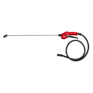 49-16-2804 MILWAUKEE Backpack Sprayer Hose Handle and Wand Assembly with stainless steel wand, trigger handle, flexible hose, and adjustable spray nozzle product image.