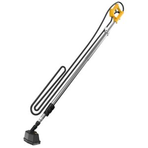 DWZPWTW18 DEWALT Telescoping Wand Pressure Washer Accessory with extended aluminum pole, trigger handle, support harness, and surface-cleaning brush attachment product image.