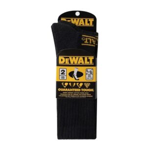 DXSC106 DEWALT heavyweight cotton crew work socks 2-pack with reinforced heel and toe
