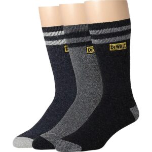DXSC151 DEWALT thermal wool blend crew work socks 3-pack in assorted black and grey colours