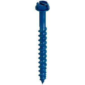 Simpson Strong-Tie TNT18214H Titen Turbo 3/16" x 2-1/4" hex head concrete screw anchor product image showing the blue-coated masonry anchor on a white background. This follows our standard:
