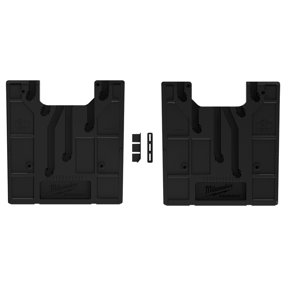 MILWAUKEE 48-22-8044 Wire Pulling Inserts for PACKOUT XL Crate product image showing two black impact-resistant inserts with connecting hardware on a white background