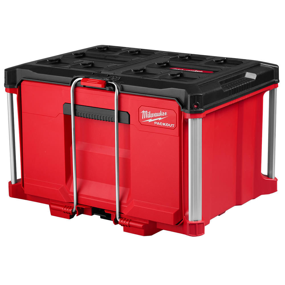48-22-8441 MILWAUKEE PACKOUT Single-Drawer Tool Box product image, shown from a front angle with the locking security bar and metal-reinforced corners visible on a white background.