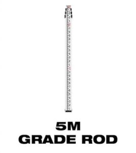 Milwaukee 48-35-3701C 5 m grade rod product image shown extended vertically on a white background with “5M Grade Rod” text.