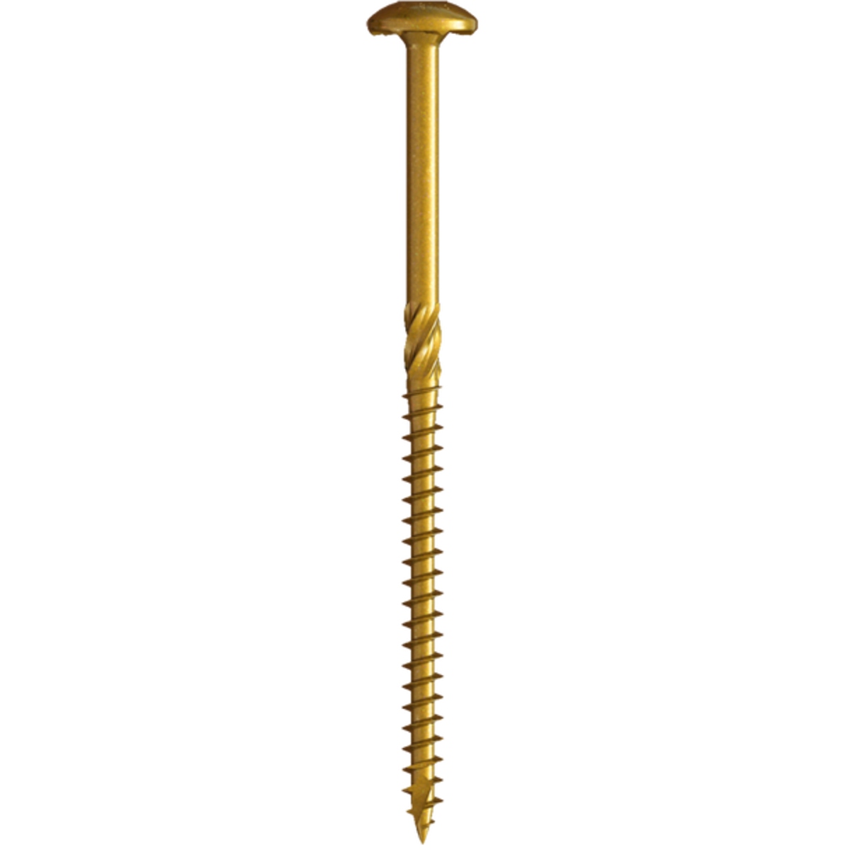 Close-up of a U2 5/16" x 3-1/8" construction screw showing the Talon Grip™ washer head, reamer thread, coarse threads, and Tapper Point.