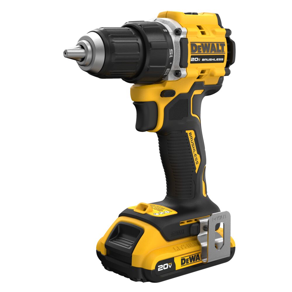 DEWALT ATOMIC 20V MAX Brushless 1/2″ Drill/Driver with 2.0Ah battery and belt hook