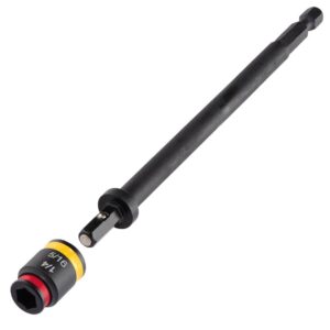 MALCO 6 inch magnetic nutsetter with reversible 1/4 and 5/16 in. socket removed to show the exposed magnet and retaining ball.